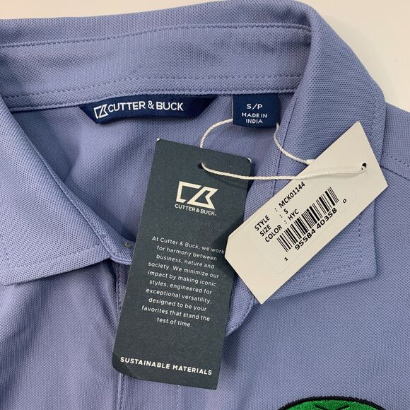 Cutter & Buck Polo Shirt Mens S Small Hyacinth Eco Golf Short Sleeve Stretch - Picture 4 of 11